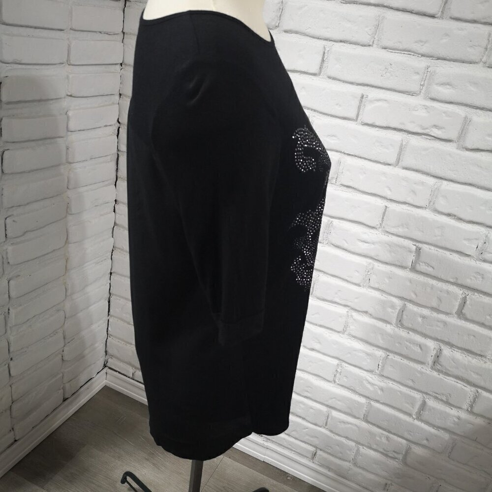 Apt. 9 Ladies Black with Sequins on Front Size Medium Top - Picture 4 of 9